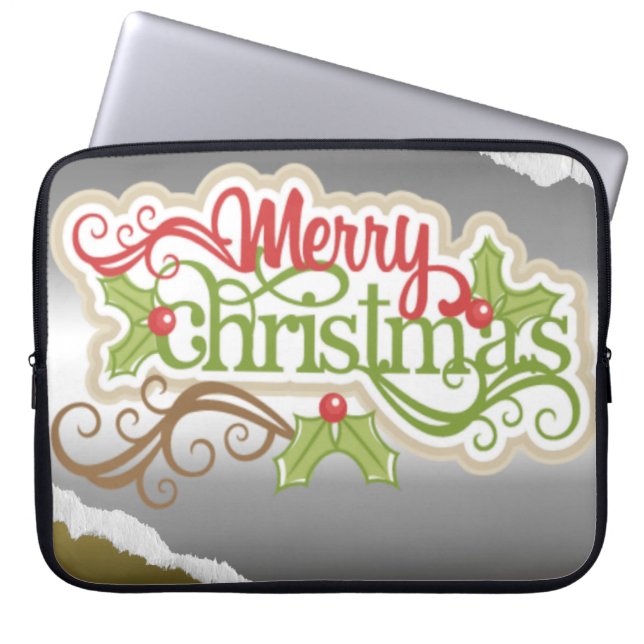 Funda Para Portátil Feliz Navidad (Frente)
