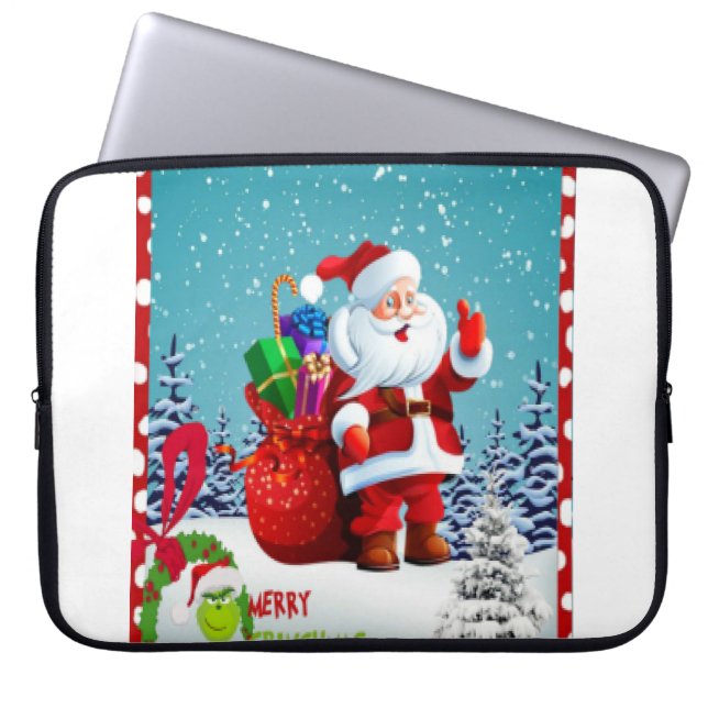 Funda Para Portátil Feliz Navidad (Frente)