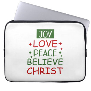 Funda Para Portátil Feliz Navidad Alegría Amo Paz Creer