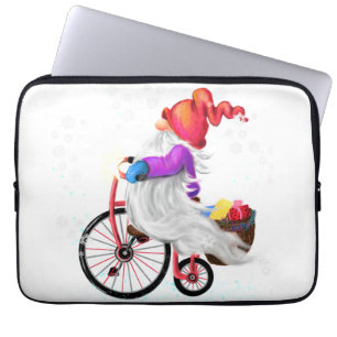 Funda Para Portátil Feliz Navidad - Cúpula divertida con bicicletas y