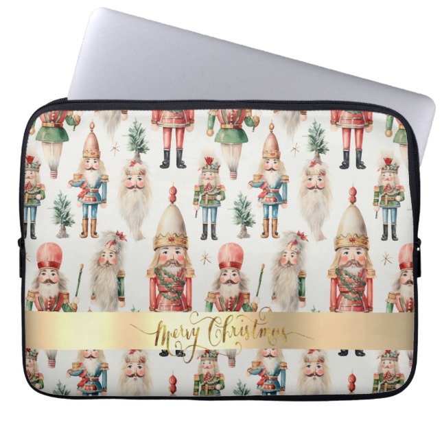 Funda Para Portátil Feliz Navidad Nutcracker (Frente)