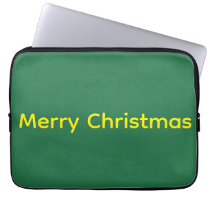 Funda Para Portátil Feliz Navidad verde