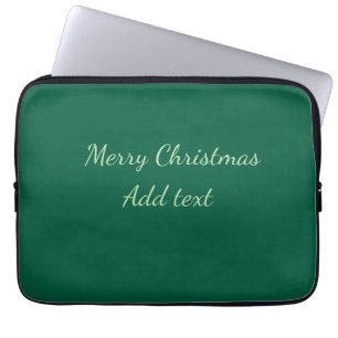 Funda Para Portátil Feliz Navidad verde planicie vacaciones en solitar