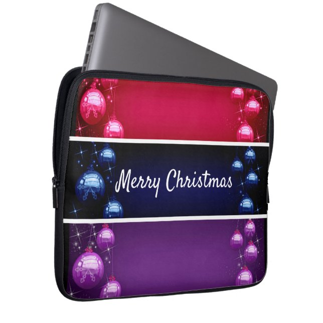Funda Para Portátil Feliz Navidades navideños Bulbs Electronics Bag (Anverso derecho)