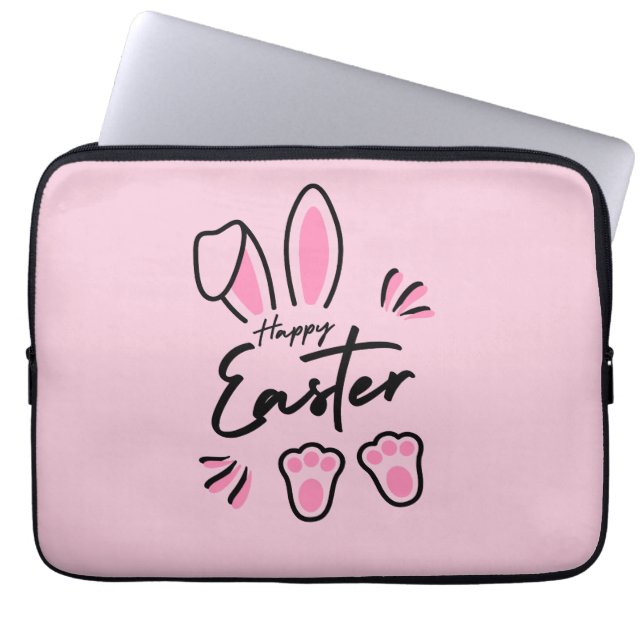 Funda Para Portátil Feliz Pascua (Rosa) (Frente)