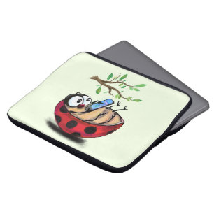 Funda Para Portátil Feliz Pequeña Ladybug con teléfono - Dibujo Person