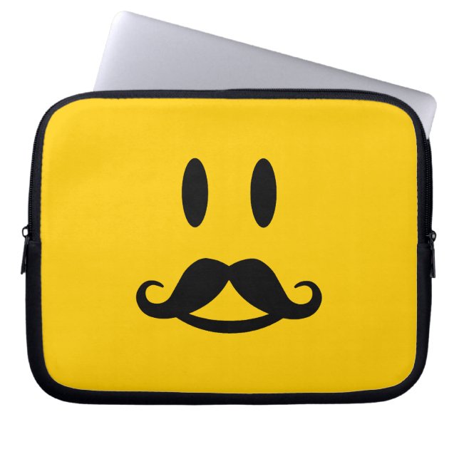 Funda Para Portátil Feliz personalizado de Mustache (Frente)