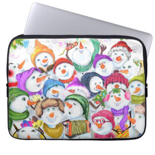 Funda Para Portátil Feliz regalo de Navidades de Snowmans para portáti