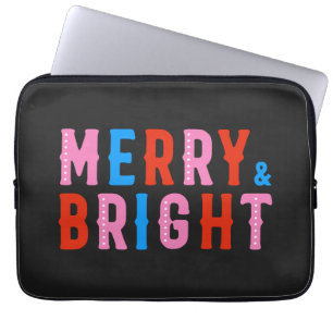 Funda Para Portátil Feliz y brillante, Feliz Navidad