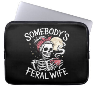 Funda Para Portátil Feral Funny Coffee Amantes de beber Chiste de crán