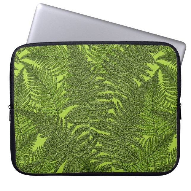 Funda Para Portátil Fern en verde (Frente)