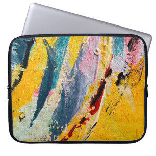 Funda Para Portátil Festival de primavera. Pintura de textura multicol
