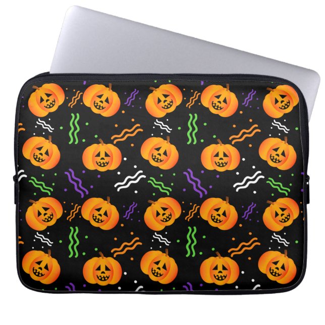 Funda Para Portátil Festividad Jack-O'-Lantern (Frente)