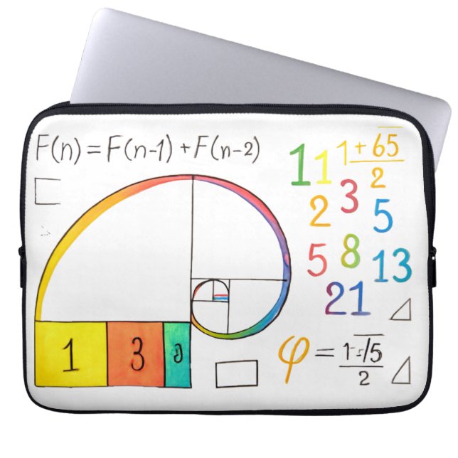Funda Para Portátil Fibonacci Spiral Electrónica Sleeve (Frente)