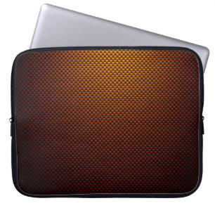 Funda Para Portátil Fibra de carbono negro amarillo rojizo con estampa