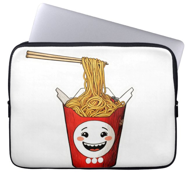 Funda Para Portátil Fideos sonrientes (Frente)