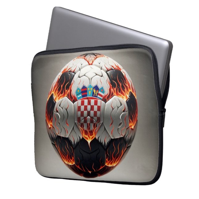 Funda Para Portátil Fiery Ball de fútbol croata (Anverso izquierdo)