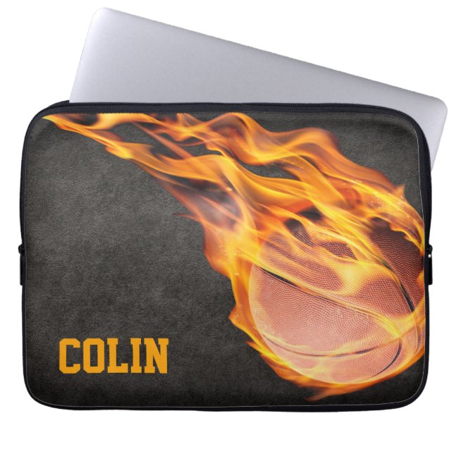 Funda Para Portátil Fiery Basketball personalizado (Frente)