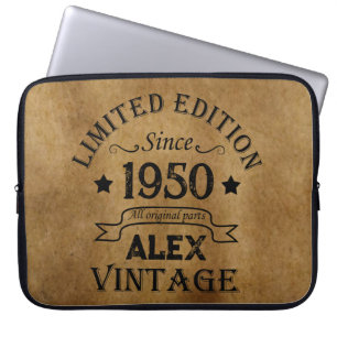 Funda Para Portátil Fiesta de cumpleaños 75 vintage personalizada