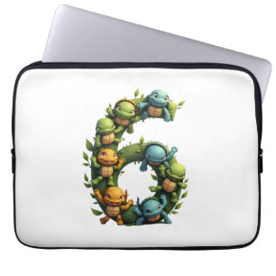 Funda Para Portátil Fiesta de Cumpleaños Tortuga Marina Tema 6 Años 6