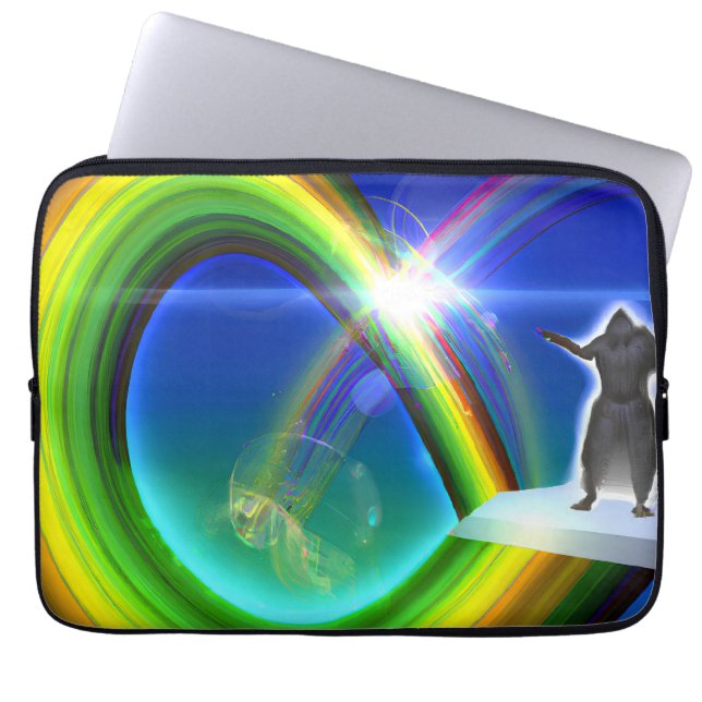 Funda Para Portátil Figura de misterio en el Stargate interdimensional (Frente)