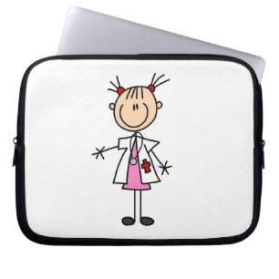 Funda Para Portátil Figura femenina del palillo del médico