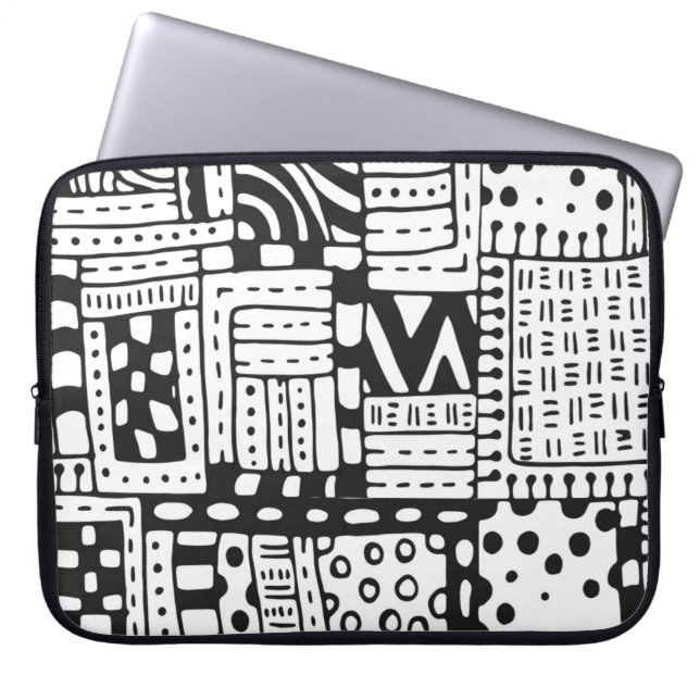 Funda Para Portátil Figuras abstractas indias inspiradas (Frente)