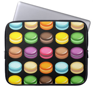 Funda Para Portátil Filas de macarones en negro