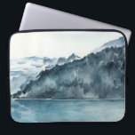 Funda Para Portátil Fiordos de invierno<br><div class="desc">Fiordos de invierno II de Jennifer Paxton Parker. Fiordos acuáticos en un entorno sereno de tonos azules.</div>