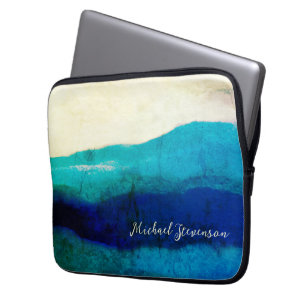 Funda Para Portátil Firma Guay gruesa Turquesa y Mar Azul oceánico