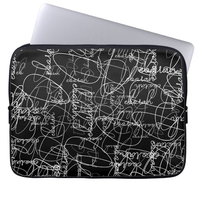 Funda Para Portátil Firmas de patrones de caligrafía (Frente)