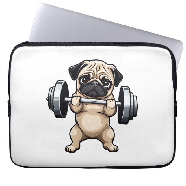 Funda Para Portátil Fitness Pug (Frente)