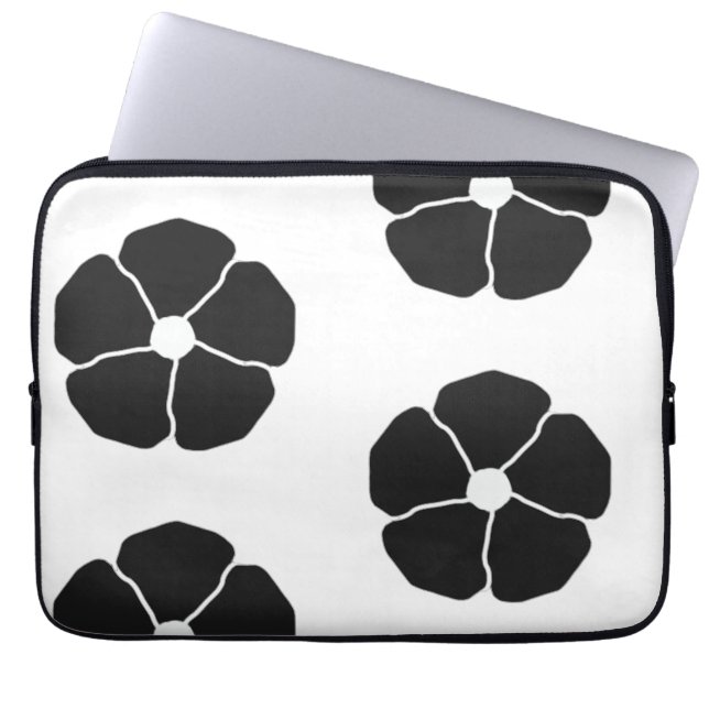 Funda Para Portátil Five-Petal Black Flower (Frente)