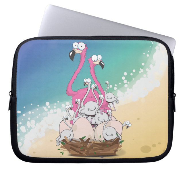 Funda Para Portátil flamencos (Frente)