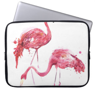 Funda Para Portátil Flamencos acuarelas, Diseño Elegante.