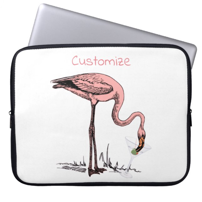 Funda Para Portátil Flamingo Beber Martini Thunder_Cove (Frente)
