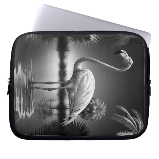 Funda Para Portátil Flamingo en un estanque (Frente)