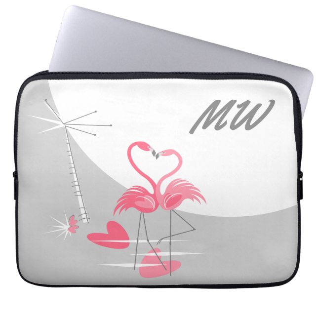 Funda para portátil Flamingo Love Moon Monogram de (Frente)