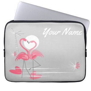 Funda para portátil Flamingo Love Side Name de 13"