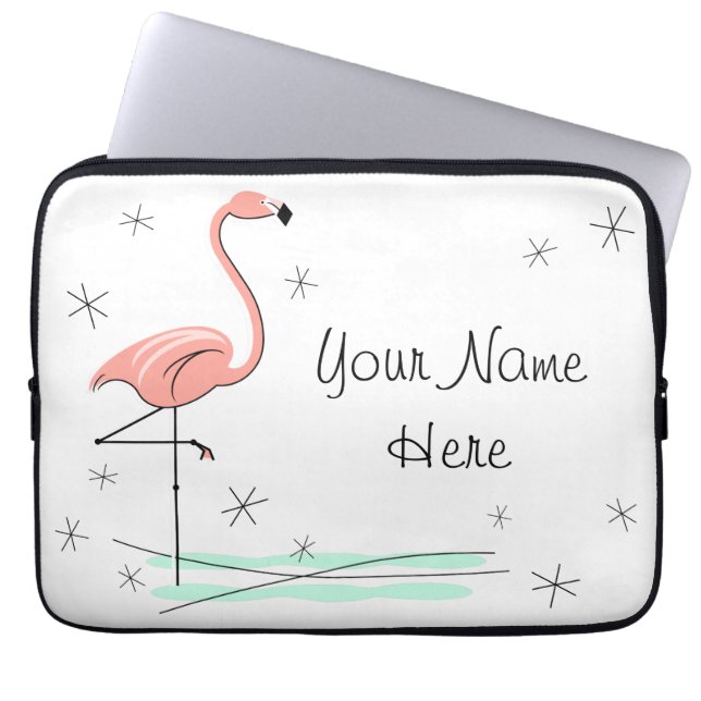 Funda para portátil Flamingo Ocean Name (Frente)