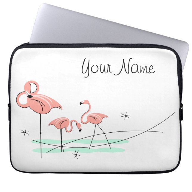 Funda para portátil Flamingo Ocean Trio Name (Frente)