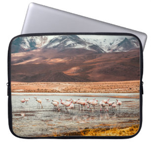 FUNDA PARA PORTÁTIL FLAMINGOS EN EL CUERPO DEL AGUA