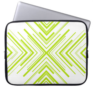 Funda Para Portátil Flechas en verde limón y blanco