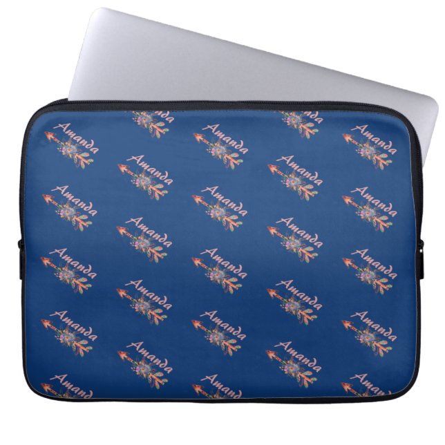 Funda Para Portátil Flechas florales personalizadas (Frente)