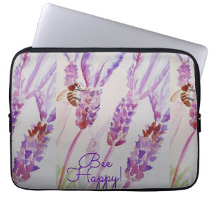 Funda Para Portátil Flor acuática de Lavender Bee Happy Herb
