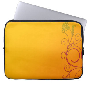 Funda Para Portátil Flor anaranjada