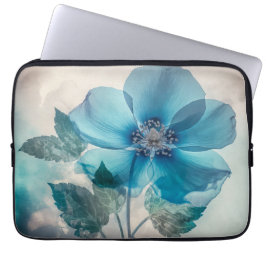 Funda Para Portátil Flor azul etéreo