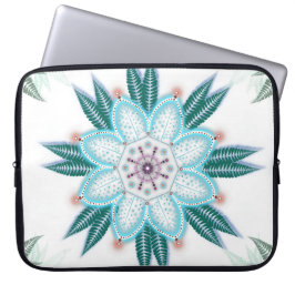 Funda Para Portátil Flor azul única Mandala Vibe