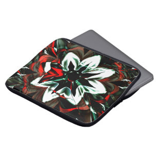 Funda Para Portátil Flor blanca rodeada de tonos oscuros y brillantes