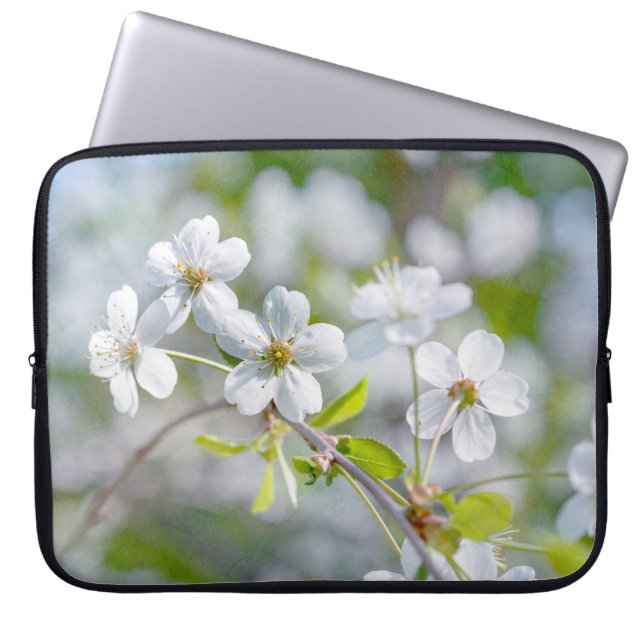 Funda Para Portátil Flor de cerezo blanco (Frente)